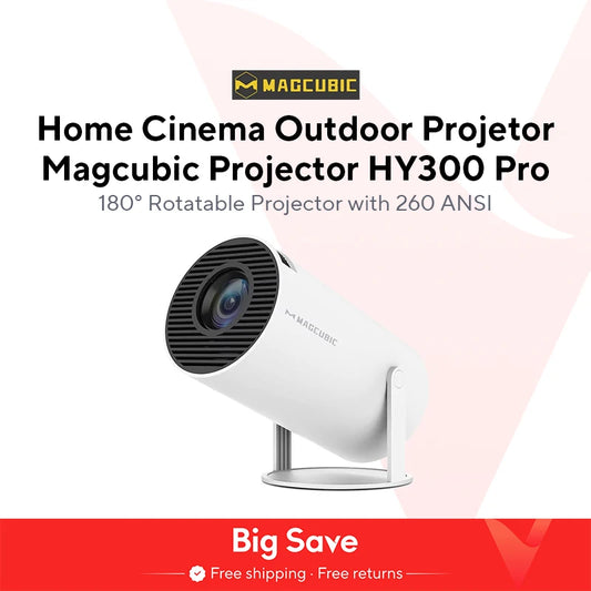 Magcubic HY300 Pro Smart Projector: Portable 4K Home Cinema with Android 11, Dual WiFi 6 & Bluetooth 5.0